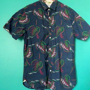 Hawaiian Floral Print Button Down (L)